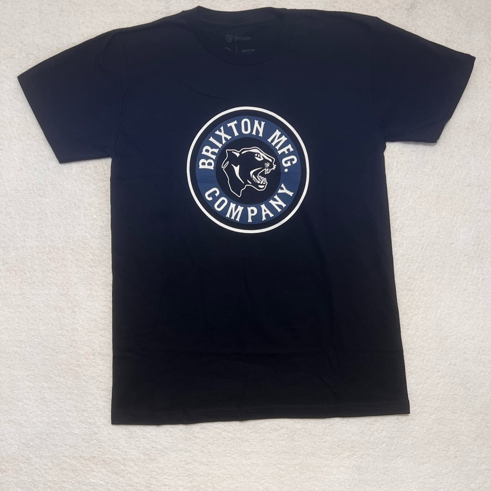 Brixton Forte Black Boys Fit Tee Shirt Size Medium NWOT Logo